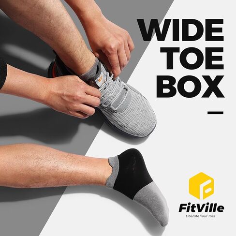 حذاء رياضي واسع للرجال من FitVille للجري على الطريق، حذاء رياضي مع صندوق عريض عند الأصابع - قلب طازج in Saudi Arabia