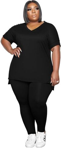 أطقم ملابس رياضية للسيدات من PINSV مقاس كبير مكونة من قطعتين وبدلات رياضية in Kuwait