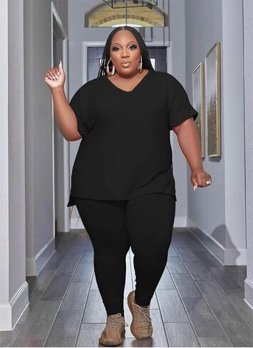 أطقم ملابس رياضية للسيدات من PINSV مقاس كبير مكونة من قطعتين وبدلات رياضية in Kuwait