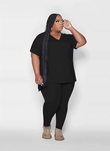 أطقم ملابس رياضية للسيدات من PINSV مقاس كبير مكونة من قطعتين وبدلات رياضية in Kuwait