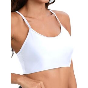 Yilisha المرأة بيكيني قمم UPF 50+ ملابس السباحة ملابس السباحة سترة رياضية مدمجة قابلة للإزالة مبطن قابل للتعديل السباغيتي الأشرطة ملابس السباحة in Kuwait