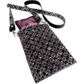 Jacqueline Kent JKBG109.BK Royal Ice Cellphone Crossbody Purse 7 Inches x 4.75 Inches Black Diamond in Kuwait