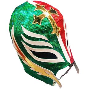 Generic REY MYSTERIO SEMI-PRO WRESTLING MASK, Green, Red, ONE FITS ALL in Saudi Arabia