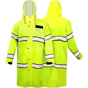Mavalzy Rain Coats for Men,High Vis Mens Rain Jackets Waterproof with Hood -Class 3 ANSI OSHA Reflective Safety Women in Saudi Arabia