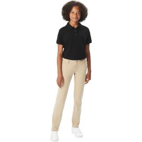 French Toast Girls' Stretch Skinny 5 Pocket Knit Pant, Khaki, 16
