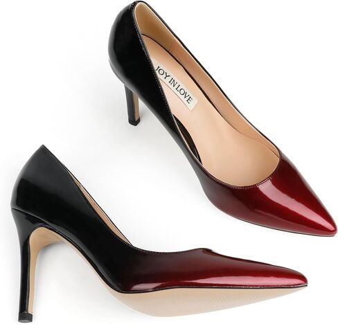 JOY IN LOVE Women's Pumps Shoes 3.5" High Heels Pointy Toe Stiletto Pumps in Kuwait