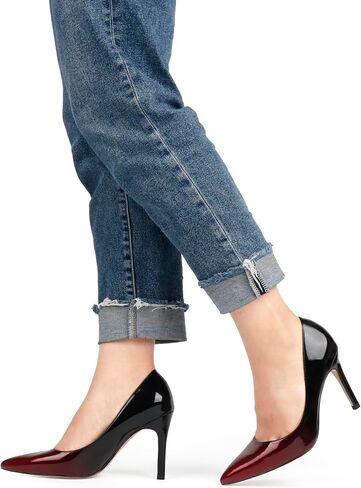 JOY IN LOVE Women's Pumps Shoes 3.5" High Heels Pointy Toe Stiletto Pumps in Kuwait