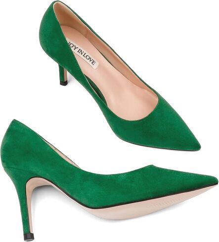 JOY IN LOVE Women's Pumps Shoes 3.5" High Heels Pointy Toe Stiletto Pumps in Kuwait