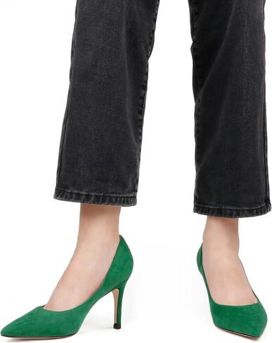 JOY IN LOVE Women's Pumps Shoes 3.5" High Heels Pointy Toe Stiletto Pumps in Kuwait