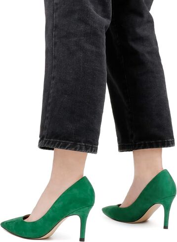 JOY IN LOVE Women's Pumps Shoes 3.5" High Heels Pointy Toe Stiletto Pumps in Kuwait