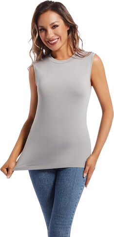 MANCYFIT Thermal Tank Top for Women Fleece Lined Underwear Soft Camisole Baselayer Undershirts Sleeveless Winter Vest in Kuwait