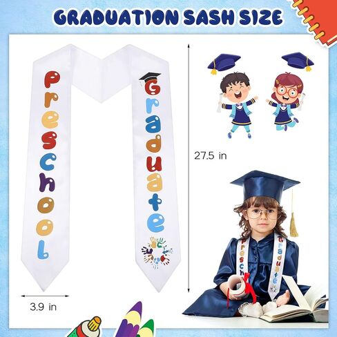 Tarpop Kids Graduation Sash Kindergarten Preschool Printed Graduation Stole Unisex 2023 Graduation Sash in Saudi Arabia