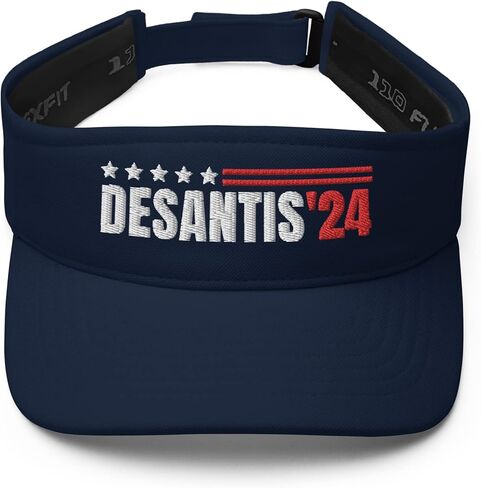 Governor Ron Desantis 2024 Navy Golf Visor | Ron Desantis for President 2024 Visor Cap for Men or Women Embroidered Visor Hat, Navy, Medium-Large in Kuwait