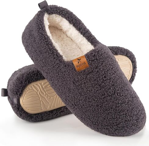 BeKingStar Women Cozy Faux Curly Fur House Memory foam Slippers Ladies Fuzzy Closed Back Indoor Bedroom Shoes in Kuwait