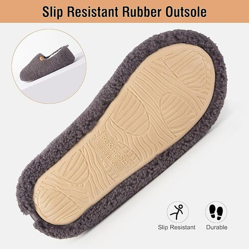 BeKingStar Women Cozy Faux Curly Fur House Memory foam Slippers Ladies Fuzzy Closed Back Indoor Bedroom Shoes in Kuwait