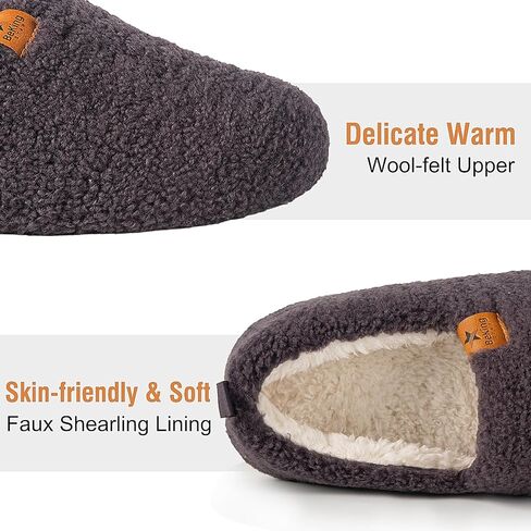 BeKingStar Women Cozy Faux Curly Fur House Memory foam Slippers Ladies Fuzzy Closed Back Indoor Bedroom Shoes in Kuwait