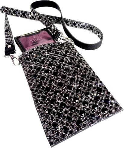 Jacqueline Kent JKBG109.BK Royal Ice Cellphone Crossbody Purse 7 Inches x 4.75 Inches Black Diamond in Kuwait