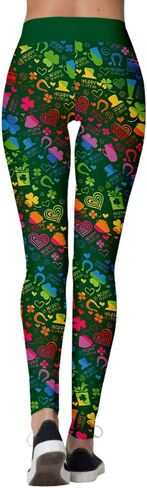 Ainuno St Patricks Day Leggings for Women,Shamrock Leggings Irish Saint Tights in Saudi Arabia