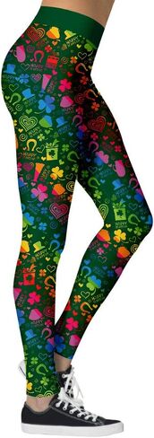 Ainuno St Patricks Day Leggings for Women,Shamrock Leggings Irish Saint Tights in Saudi Arabia