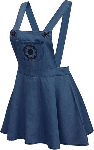 CutiePlusU Button Crotch Onesie Adult Romper Bodysuit Costume- Despicable Denim Overalls Skirt Set in Saudi Arabia