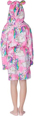 رداء حمام ناعم للفتيات، رداء من الفلانيل بغطاء للرأس للأطفال الصغار، ملابس نوم من 4T -18 عامًا in Kuwait