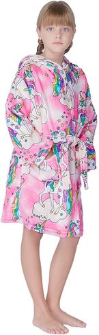 رداء حمام ناعم للفتيات، رداء من الفلانيل بغطاء للرأس للأطفال الصغار، ملابس نوم من 4T -18 عامًا in Kuwait