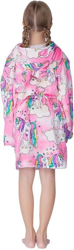 رداء حمام ناعم للفتيات، رداء من الفلانيل بغطاء للرأس للأطفال الصغار، ملابس نوم من 4T -18 عامًا in Kuwait