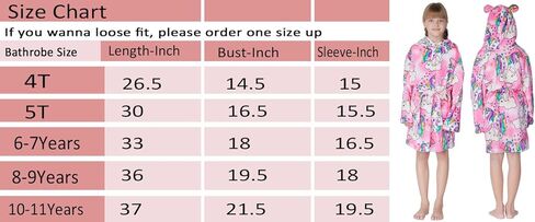 رداء حمام ناعم للفتيات، رداء من الفلانيل بغطاء للرأس للأطفال الصغار، ملابس نوم من 4T -18 عامًا in Kuwait