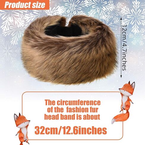 3 Pieces Faux Fur Headband Elastic Fluffy Winter Headband Ear Warmer Stretchy Cold Weather Ear Muff Headwrap for Women Girls in Saudi Arabia