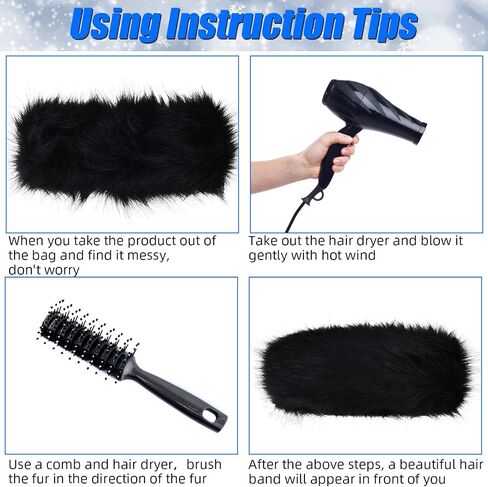 3 Pieces Faux Fur Headband Elastic Fluffy Winter Headband Ear Warmer Stretchy Cold Weather Ear Muff Headwrap for Women Girls in Saudi Arabia