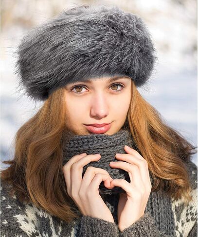 3 Pieces Faux Fur Headband Elastic Fluffy Winter Headband Ear Warmer Stretchy Cold Weather Ear Muff Headwrap for Women Girls in Saudi Arabia