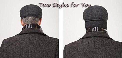 MSFGJZM Men Fall Winter Peaked Flat Cap Adjustable Earmuffs Driving Cap Beret Hat in Saudi Arabia