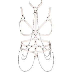 Women's leather harness cage bra Body chain Chest strap Waist belt Lingerie Punk gothic Photography Rock Dance in Kuwait