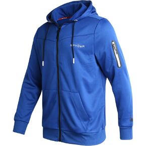 Spyder Mens Athletic Hoodie - Moisture Wicking Performance Fleece Zip Up Hooded Sweatshirts for Men for Running and Workout in Kuwait