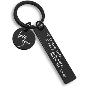 CINDYHE Drive safe keychain for boyfriend Husband Dad I Need You Here With Me Keychain Gifts (Black-love keychain) Loves Keychain in Kuwait