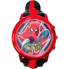 ساعة يد كوارتز LCD رقمية LCD للأطفال من Accutime Kids Marvel Spiderman مع حزام بوبر وامض متعدد الألوان للأولاد والبنات والأطفال الصغار (الموديل: SPD4845AZ) in Kuwait