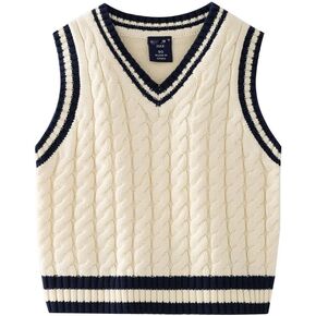 Rabuet Boys' V Neck Sweater Vest Sleeveless Pullover Knitted Waistcoat in Saudi Arabia