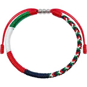 LAMIBEE Country Pride، سوار رمز علم الدولة، سوار سلسلة الحماية والحظ المحظوظ، سوار لف المعصم التبتي، سوار حبل بنمط بوهو للنساء والرجال، أساور خيط in Kuwait