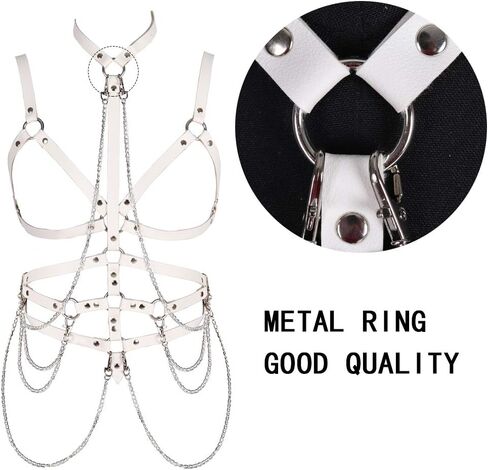 Women's leather harness cage bra Body chain Chest strap Waist belt Lingerie Punk gothic Photography Rock Dance in Kuwait