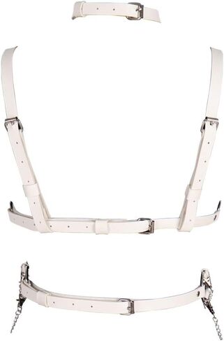 Women's leather harness cage bra Body chain Chest strap Waist belt Lingerie Punk gothic Photography Rock Dance in Kuwait