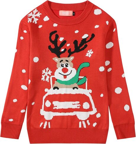 Camii Mia-Big-Girls-Ugly-Christmas-Sweater-Crewneck Sweater Reindeer Pullover Knitted Causal in Saudi Arabia