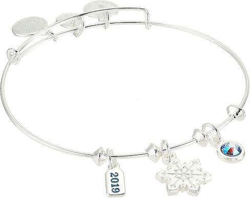 Alex and ANI Snowflake Trio Charm Bangle Bracelet, 2019 Shiny Silver One Size in Saudi Arabia