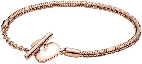 Pandora Moments Heart T-Bar Closure Snake Chain Bracelet - Charm Bracelet for Women - Compatible Moments Charms - Gift for Her, With Gift Box in Saudi Arabia