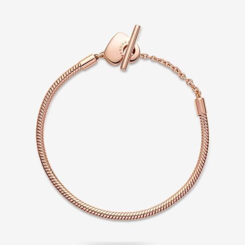 Pandora Moments Heart T-Bar Closure Snake Chain Bracelet - Charm Bracelet for Women - Compatible Moments Charms - Gift for Her, With Gift Box in Saudi Arabia