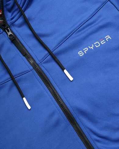 Spyder Mens Athletic Hoodie - Moisture Wicking Performance Fleece Zip Up Hooded Sweatshirts for Men for Running and Workout in Kuwait