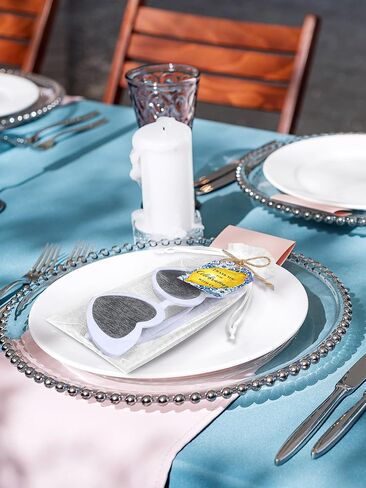 مجموعة 100 من النظارات الشمسية على شكل قلب أبيض من Chapou نظارات شمسية لحفلات الزفاف وحفلات العازبة للضيوف ووصيفات العروس in Kuwait