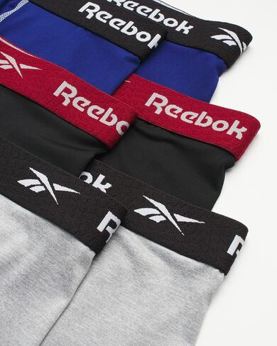 Reebok Mens Underwear Boxer Briefs - 6 Pack Stretch Performance Moisture Wicking Boxers for Men with Contour Pouch, 6" Inseam in Saudi Arabia