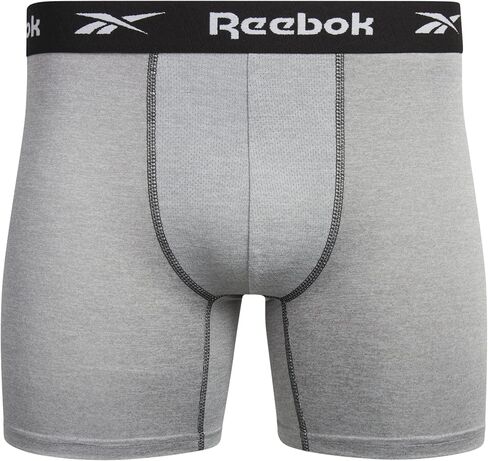 Reebok Mens Underwear Boxer Briefs - 6 Pack Stretch Performance Moisture Wicking Boxers for Men with Contour Pouch, 6" Inseam in Saudi Arabia