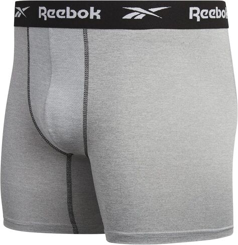 Reebok Mens Underwear Boxer Briefs - 6 Pack Stretch Performance Moisture Wicking Boxers for Men with Contour Pouch, 6" Inseam in Saudi Arabia