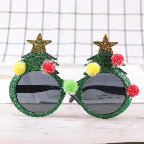 BESTOYARD Christmas Sunglasses Novelty Christmas Tree Eyeglasses Plastic Costume Eyeglasses for Party Favors in Saudi Arabia